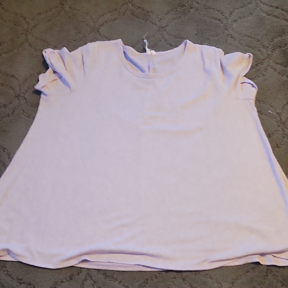 Cable & Gauge Pastel Lavender Short Sleeve Top